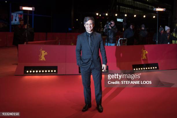 Mexican actor Gael Garcia Bernal poses on the red carpet before the premiere of the film "Museum" presented in competition during the 68th edition of...