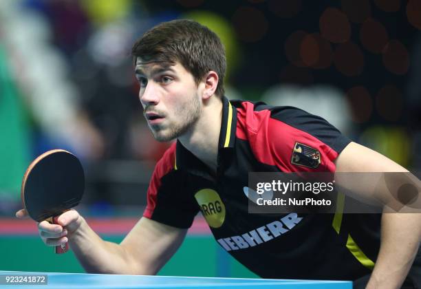 Patrick FRANZISKA of Germany during 2018 International Table Tennis Federation World Cup match between Patrick FRANZISKA of Germany and Ruwen FILUS...