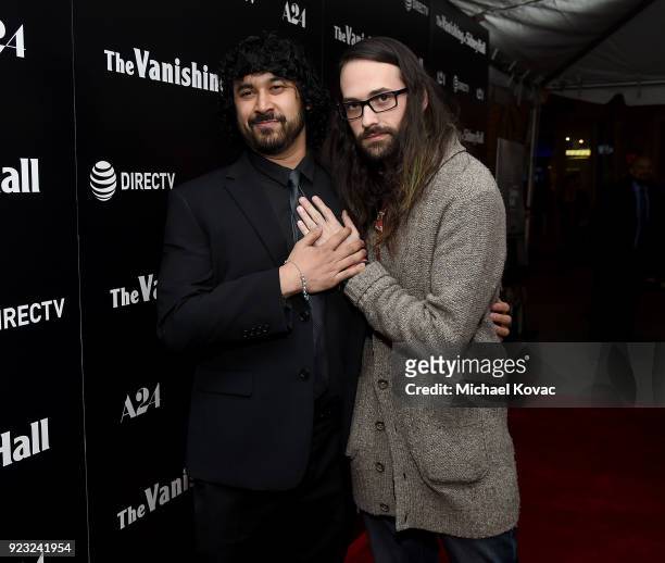 Greg Alba and John Humphrey attend the Los Angeles Special Screening of 'The Vanishing of Sidney Hall' on February 22, 2018 in Los Angeles,...