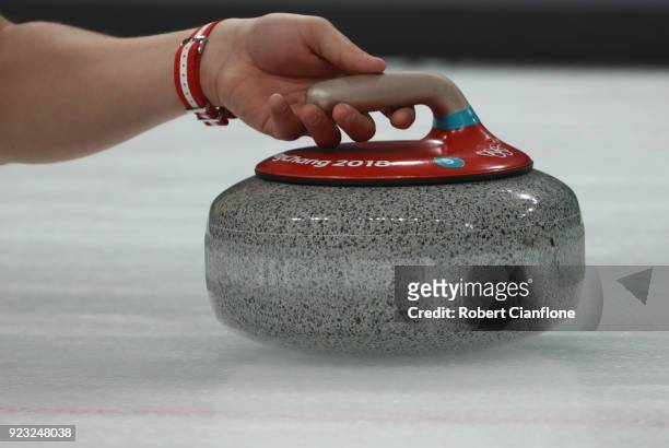 General view during the Bronze Medal match between Canada and Switzerland on day fourteen of the PyeongChang 2018 Winter Olympic Games at Gangneung...