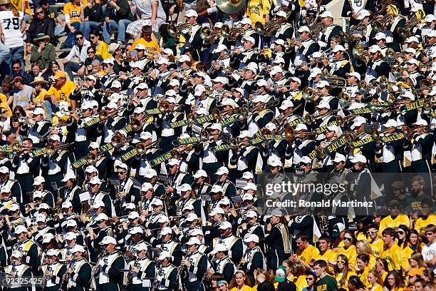 The Baylor Bears band at Floyd Casey Stadium on October 24, 2009 in Waco, Texas.