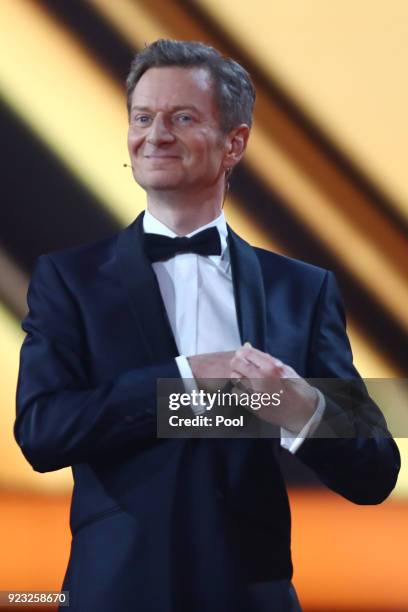 Michael Kessler appears on stage during the Goldene Kamera awards at Messehallen on February 22, 2018 at the Messe Hamburg in Hamburg, Germany.