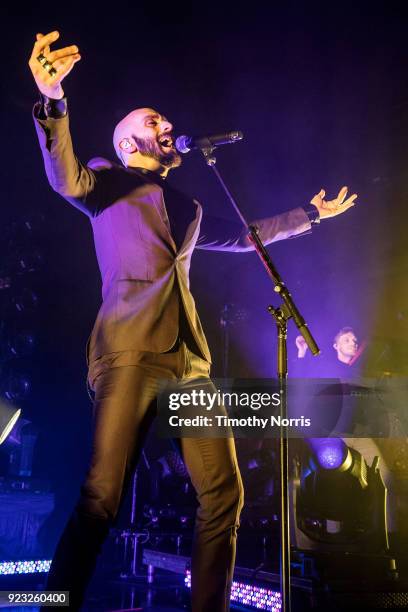 Sam Harris and Casey Harris of X Ambassadors perform at The Belasco Theater on February 22, 2018 in Los Angeles, California.