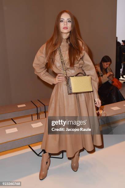 Xenia Tchoumitcheva attends the Tod's show during Milan Fashion Week Fall/Winter 2018/19 on February 23, 2018 in Milan, Italy.