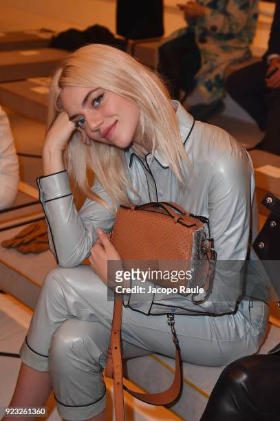 Pyper America attends the Tod's show during Milan Fashion Week Fall/Winter 2018/19 on February 23, 2018 in Milan, Italy.