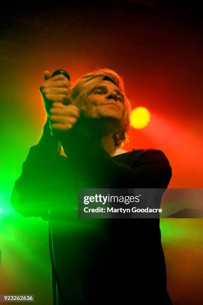 Tim Burgess of The Charlatans performs on stage at Columbia Theatre Berlin on February 20, 2018 in Berlin, Germany.