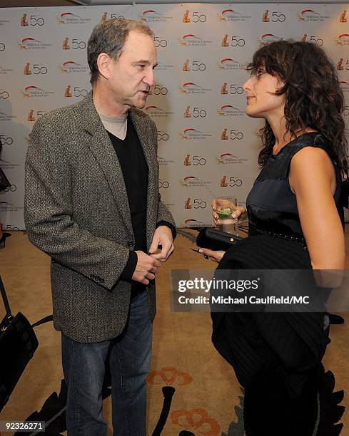 Producer Marshall Herskovitz and actress Lisa Edelstein attend the Monte Carlo Television Festival cocktail party held at the Beverly Hills Hotel on...