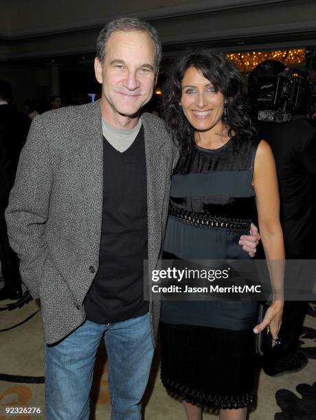 Producer Marshall Herskovitz and actress Lisa Edelstein attend the Monte Carlo Television Festival cocktail party held at the Beverly Hills Hotel on...