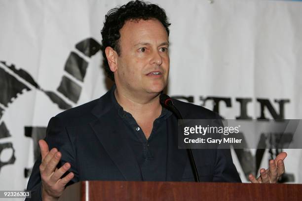 Writer Mitchell Hurwitz accepts the "Outstanding Television Writer Award" during the Austin Film Festival on October 24, 2009 in Austin, Texas.