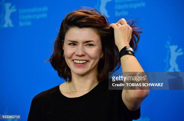 Polish director and screenwriter Malgorzata Szumowska poses during a photo call for the film "Mug" presented in competition during the 68th edition...