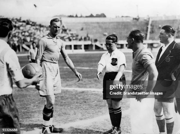 World Cup match Sweden versus Argentinia. Bologna, Italy. Photograph. May 27th 1934.