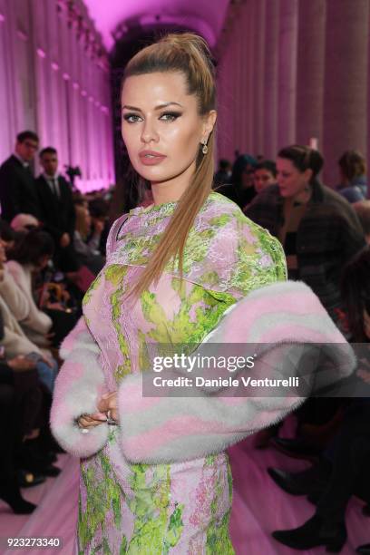 Victoria Bonya attends the Blumarine show during Milan Fashion Week Fall/Winter 2018/19 on February 23, 2018 in Milan, Italy.