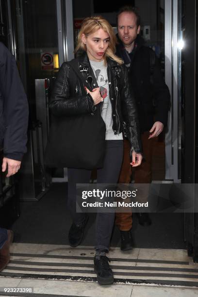 Billie Piper seen leaving BBC Radio 2 on February 23, 2018 in London, England.