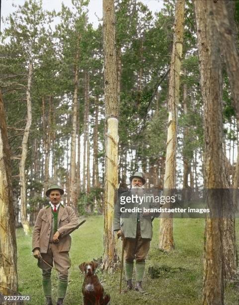 Rangers in the Triestingtal. Lower Austria. Hand-colored lantern slide. 1922.