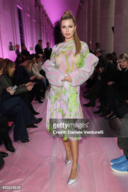 Victoria Bonya attends the Blumarine show during Milan Fashion Week Fall/Winter 2018/19 on February 23, 2018 in Milan, Italy.