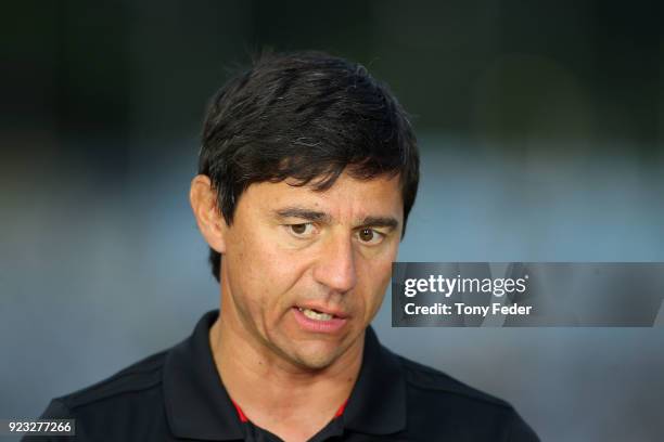 Darije Kalezic coach of Wellington Phoenix during the round 21 A-League match between the Central Coast Mariners and the Wellington Phoenix at...