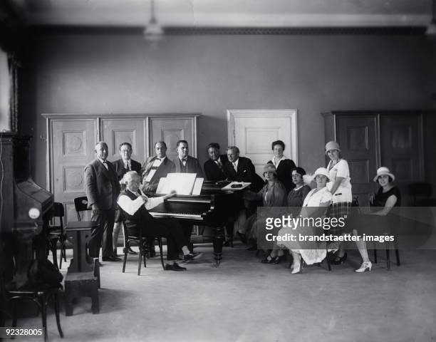 German composer Richard Strauss at the rehearsal for "Ariadne auf Naxos" . Salzburg Festival. Photograph. 1926