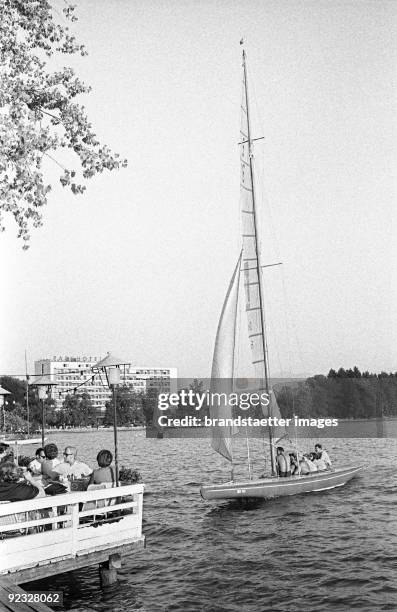 View of the Parkhotel Poertschach. Lake Woerthersee . Carinthia. Austria. Photograph. 1971.