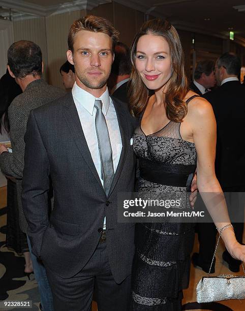 Actor Jesse Spencer and guest attend the Monte Carlo Television Festival cocktail party held at the Beverly Hills Hotel on October 24, 2009 in...