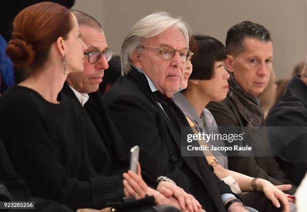 Diego Della Valle attends the Tod's show during Milan Fashion Week Fall/Winter 2018/19 on February 23, 2018 in Milan, Italy.