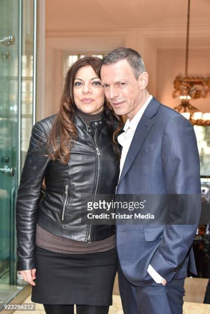 Alice Brauner and her husband Michael Zechbauer at the FFF reception during the 68th Berlinale International Film Festival on February 22, 2018 in...