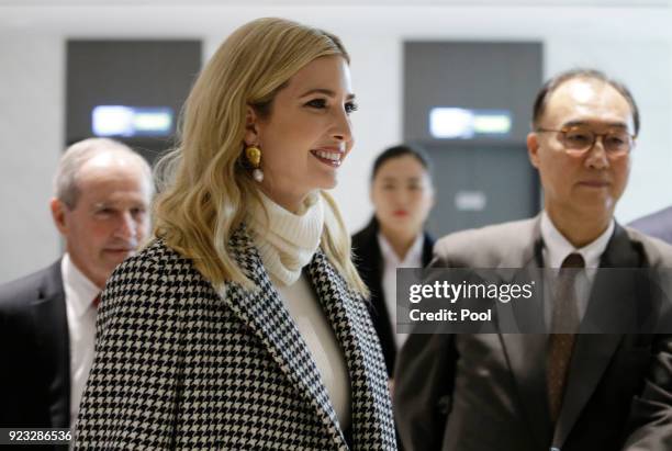 Ivanka Trump, advisor to and daughter of U.S. President Donald Trump, arrives at Incheon International Airport on February 23, 2018 in Seoul, South...