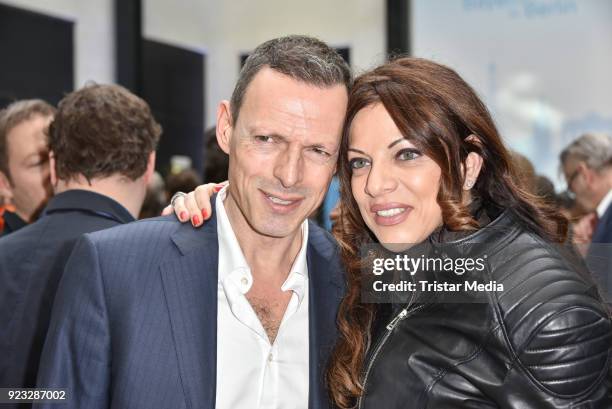 Alice Brauner and her husband Michael Zechbauer at the FFF reception during the 68th Berlinale International Film Festival on February 22, 2018 in...