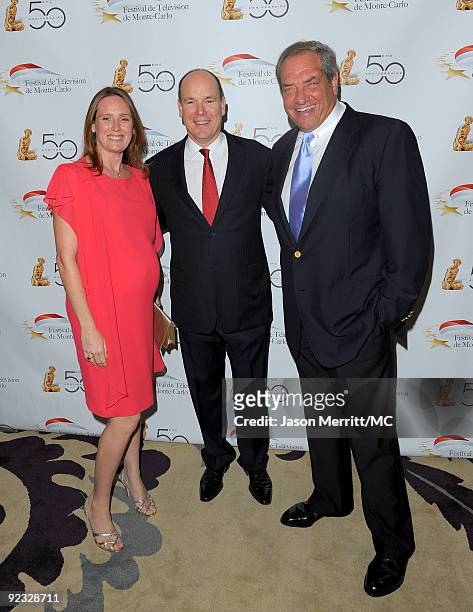 Prince Albert II of Monaco and producer Dick Wolf with guest attend the Monte Carlo Television Festival cocktail party held at the Beverly Hills...