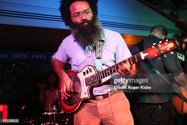 Kype Malone of Rain Machine performs onstage at Levi's and The Fader's "One Day Only" at Liberty Hall at Ace Hotel on October 24, 2009 in New York...