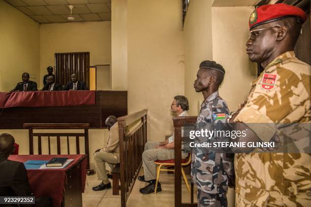 Former South African soldier William Endley who was hired in 2016 to advise former vice president and rebel leader Riek Machar sits at a court in...