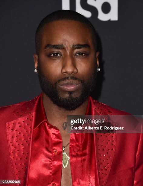 Actor Marcc Rose attends the premiere of USA Network's "Unsolved: The Murders of Tupac and The Notorious B.I.G. At Avalon on February 22, 2018 in...