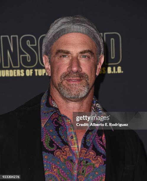 Actor Christopher Meloni attends the premiere of USA Network's "Unsolved: The Murders of Tupac and The Notorious B.I.G. At Avalon on February 22,...