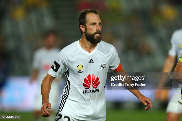 Andrew Durante of the Phoenix during the round 21 A-League match between the Central Coast Mariners and the Wellington Phoenix at Central Coast...