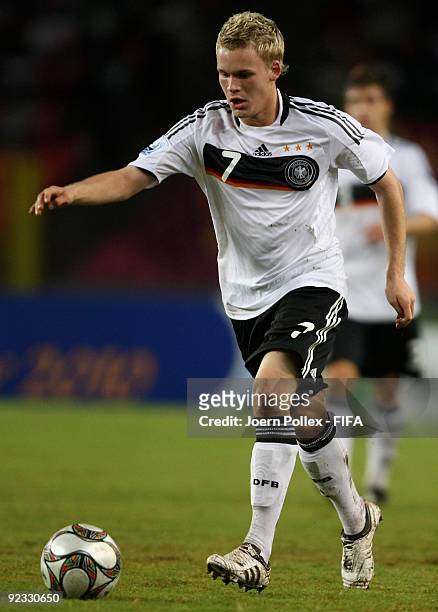 Christopher Buchtmann of Germany plays the ball during the FIFA U17 World Cup Group A match between Nigeria and Germany at the Abuja National Stadium...