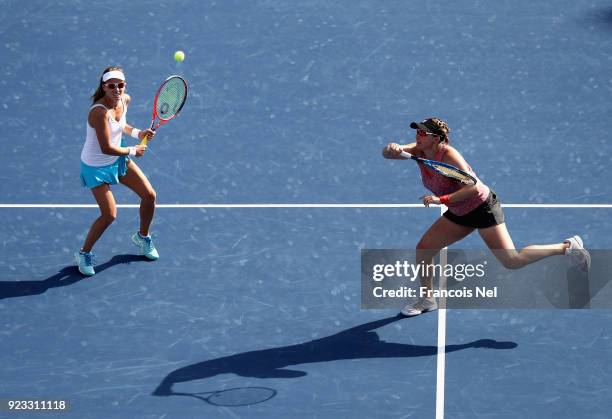 Alicja Rosolska of Poland and Abigail Spears of USA in action against Hao-Ching Chan of Taiwan and Zhaoxuan Yang of China during the women's doubles...