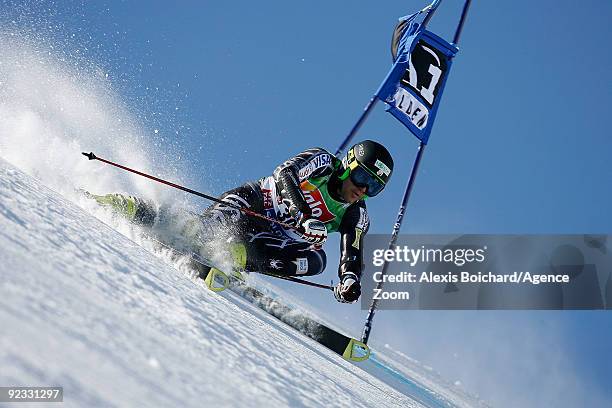 Jake Zamansky from the USA during the Alpine FIS Ski World Cup Men's Giant Slalom on October 25, 2009 in Solden, Austria.