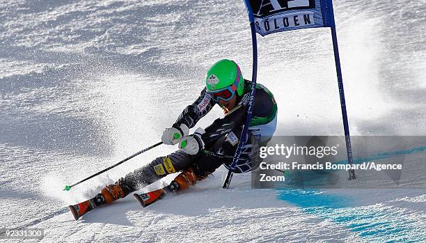 Ted Ligety from the USA during takes 2nd place the Alpine FIS Ski World Cup Men's Giant Slalom on October 25, 2009 in Solden, Austria.