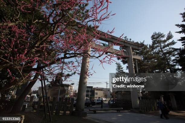 kitano tenmangu shrine in kyoto, japan - tenmangu shrine stock pictures, royalty-free photos & images