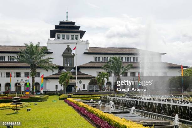 Gedung Sate, Dutch colonial building in Indo-European style, former seat of the Dutch East Indies in the city Bandung, West Java, Indonesia.