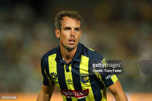 Wout Brama of the Mariners during the round 21 A-League match between the Central Coast Mariners and the Wellington Phoenix at Central Coast Stadium...