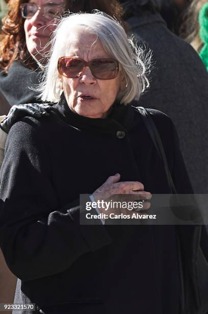 Pilar Garrido Cendoya attends the Antonio Fraguas 'Forges' Funeral at La Almudena Cemetery on February 23, 2018 in Madrid, Spain.