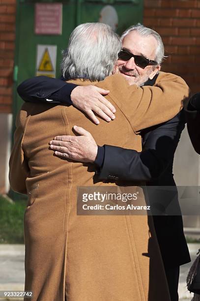 Jose Maria Fraguas and Rafael Fraguas attend the Antonio Fraguas 'Forges' Funeral at La Almudena Cemetery on February 23, 2018 in Madrid, Spain.
