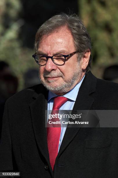 Juan Luis Cebrian attends the Antonio Fraguas 'Forges' Funeral at La Almudena Cemetery on February 23, 2018 in Madrid, Spain.