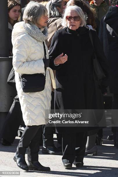 Pilar Garrido Cendoya attends the Antonio Fraguas 'Forges' Funeral at La Almudena Cemetery on February 23, 2018 in Madrid, Spain.