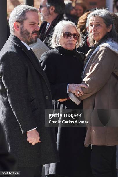 Pilar Garrido Cendoya and Tono Fraguas attend the Antonio Fraguas 'Forges' Funeral at La Almudena Cemetery on February 23, 2018 in Madrid, Spain.