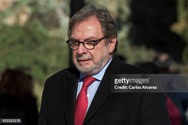Juan Luis Cebrian attends the Antonio Fraguas 'Forges' Funeral at La Almudena Cemetery on February 23, 2018 in Madrid, Spain.