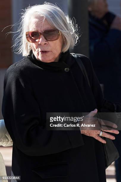 Pilar Garrido Cendoya attends the Antonio Fraguas 'Forges' Funeral at La Almudena Cemetery on February 23, 2018 in Madrid, Spain.