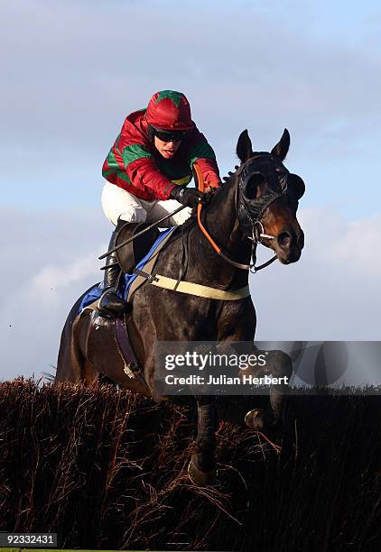 Timmy Murphy and Toby Jug clear the last fence to land The FJ Chalke Desert Orchid Handicap Steeple Chase Race run at Wincanton Racecourse on October...