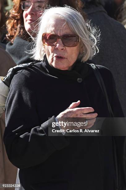 Pilar Garrido Cendoya attends the Antonio Fraguas 'Forges' Funeral at La Almudena Cemetery on February 23, 2018 in Madrid, Spain.