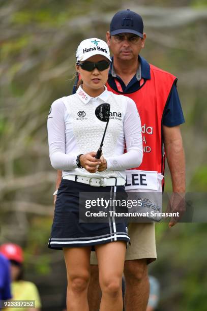 Minjee Lee of Australia looks on during the Honda LPGA Thailand at Siam Country Club on February 23, 2018 in Chonburi, Thailand.